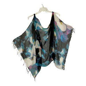 Scarf Women's Multicolored Black Blue White  Rose Soft Lightweight  65" x 31"